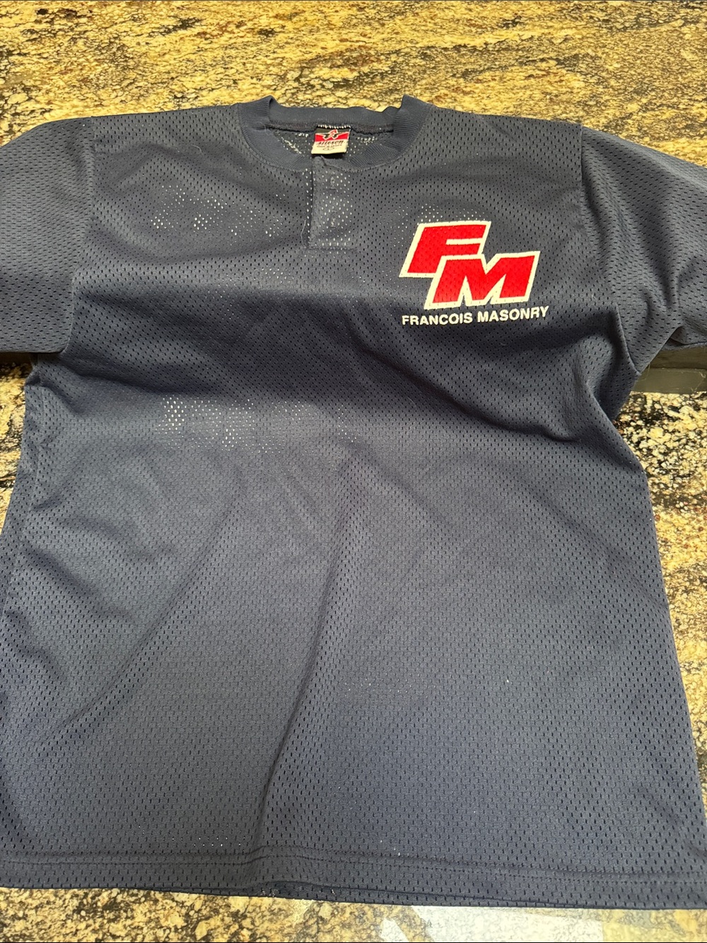 Francois Masonry Navy Short-Sleeve Work Jersey with FM Logo